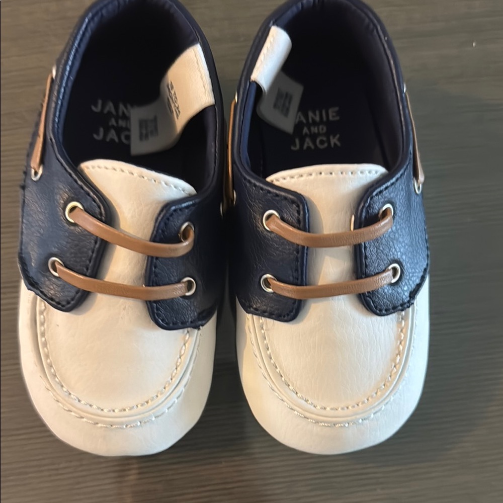 Janie and Jack Navy and White Kids Shoes